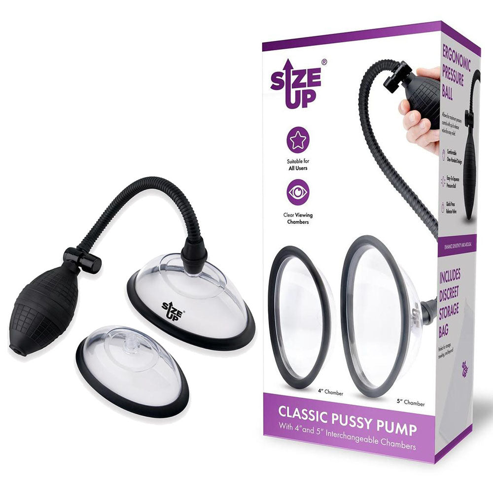 Size Up Classic Pussy Pump with 2 Chambers - Vagina Pump with 2 Interchangeable Chambers XGEN Products